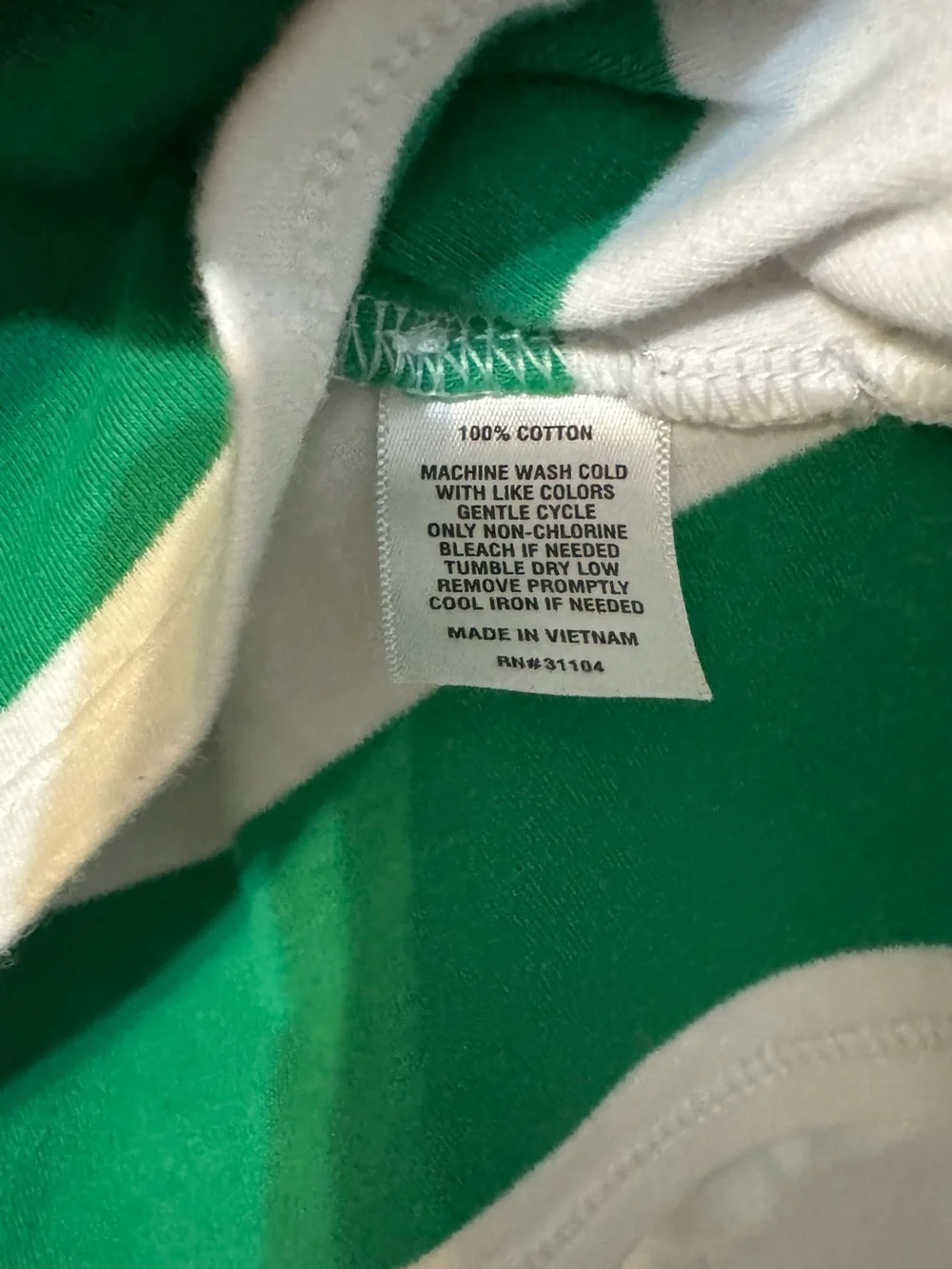 crown & ivy Green and White Striped Polo Top